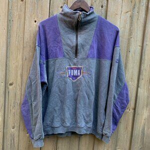 Vintage 90s Puma Colorblock Half Zip Jacket XL